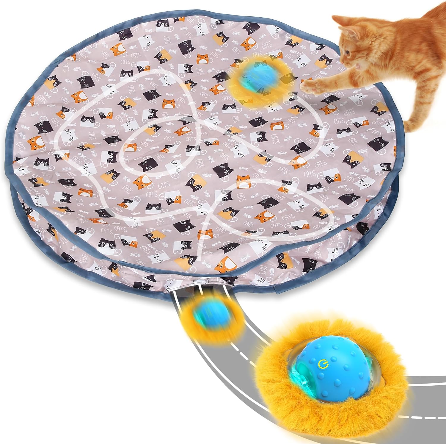 PUHOHUN Cat Toys Ball for Indoor Adult Cats - Interactive Automatic Cat Ball Toy...