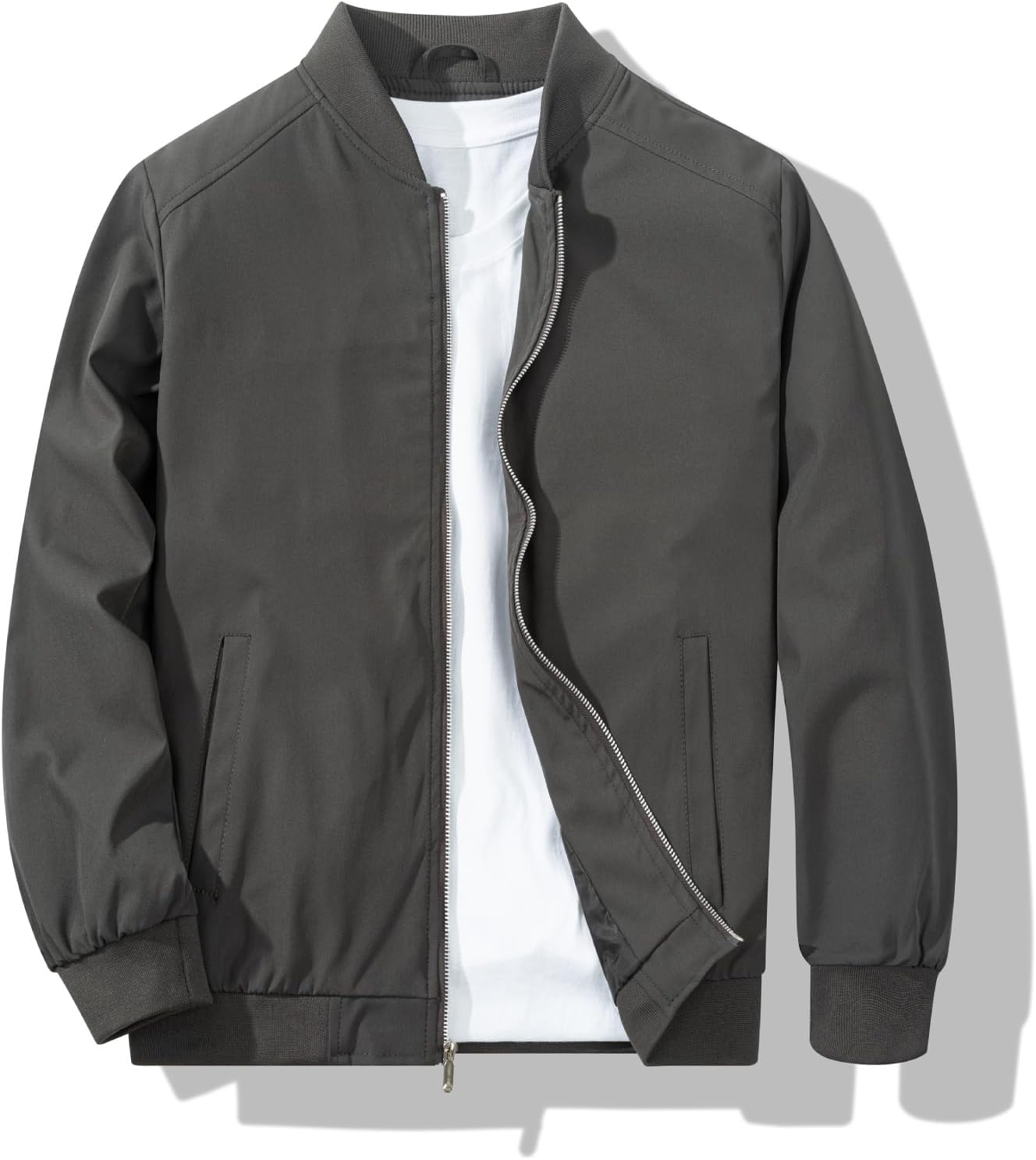 Men's Bomber Jacket Fashion Stylish Lightweight Windbreaker Spring Fall Casual J...