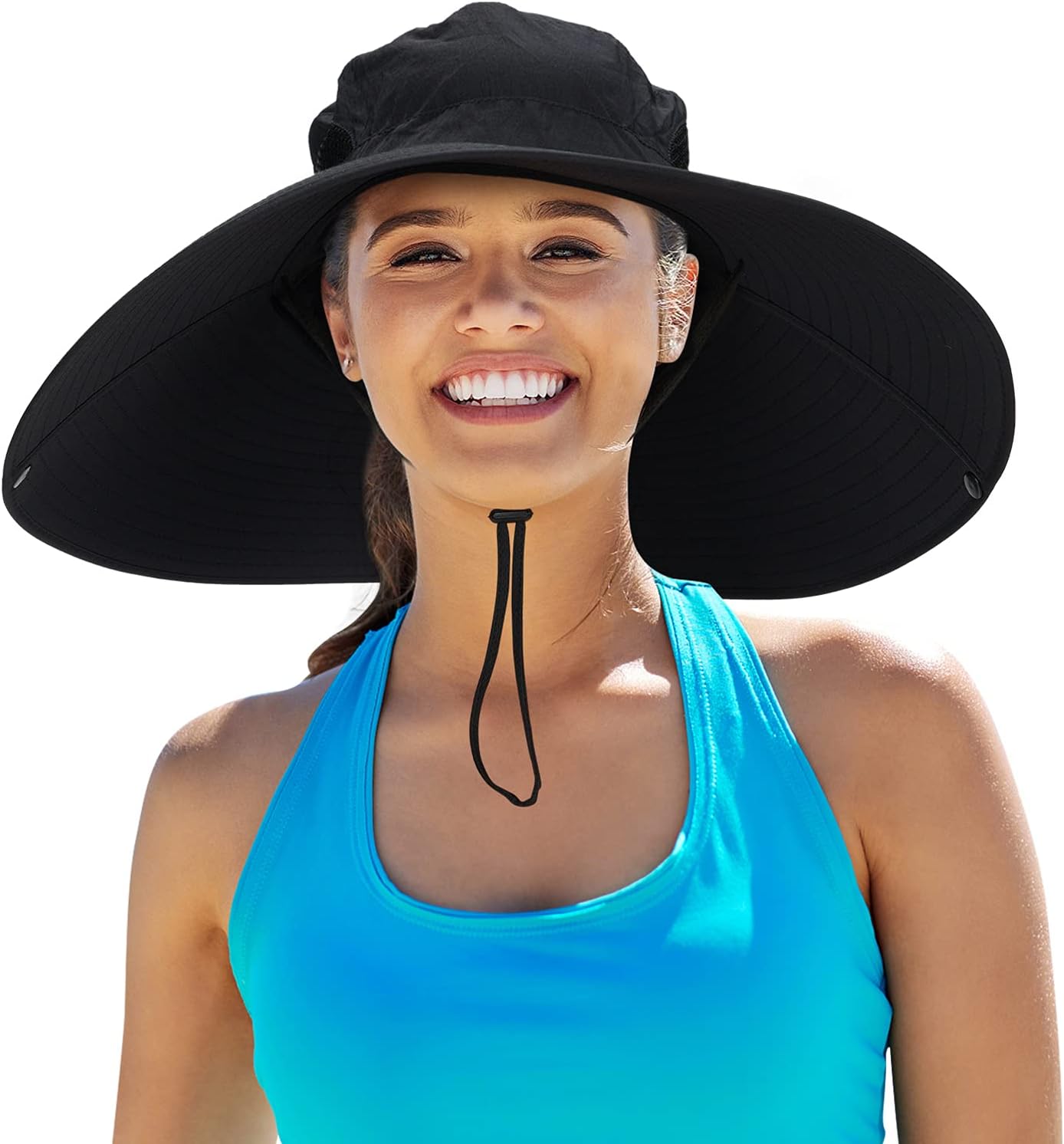 Leotruny Women Super Wide Brim Sun Hat UPF50+ Waterproof Bucket Hat for Fishing,...