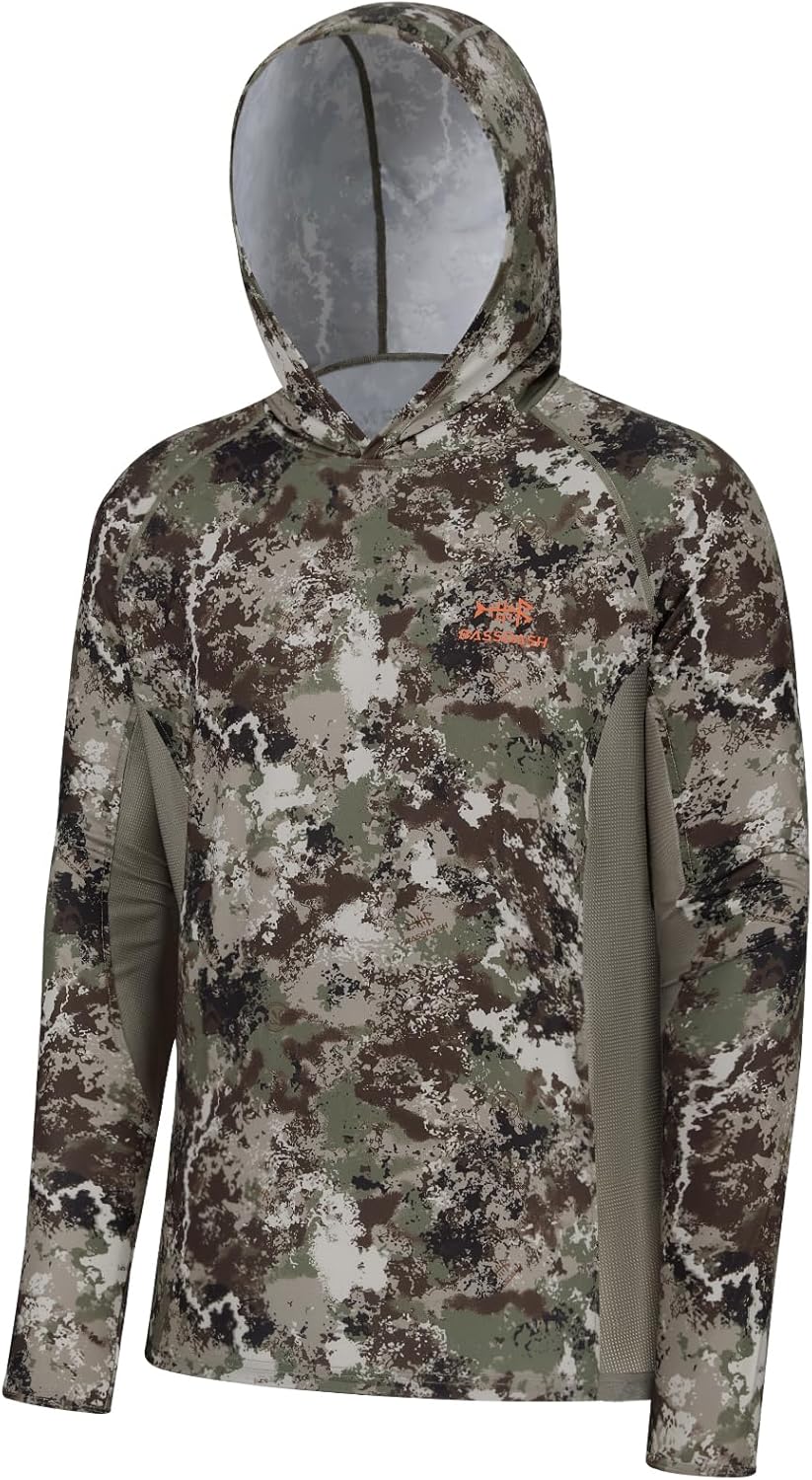 BASSDASH Men's UPF 50+ Lightweight Hunting Camo Hoodie Quick Dry Performance Lon...
