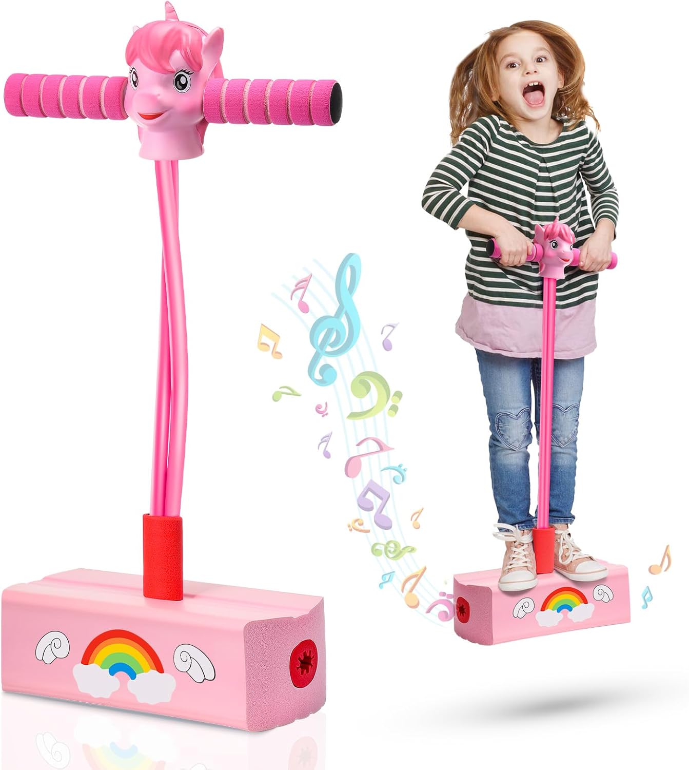 Toyzey Unicorn Toys for Girl Age 3 4 5 6 7 8 9 10 11 12,Pogo Jumper Toy for 3-12...