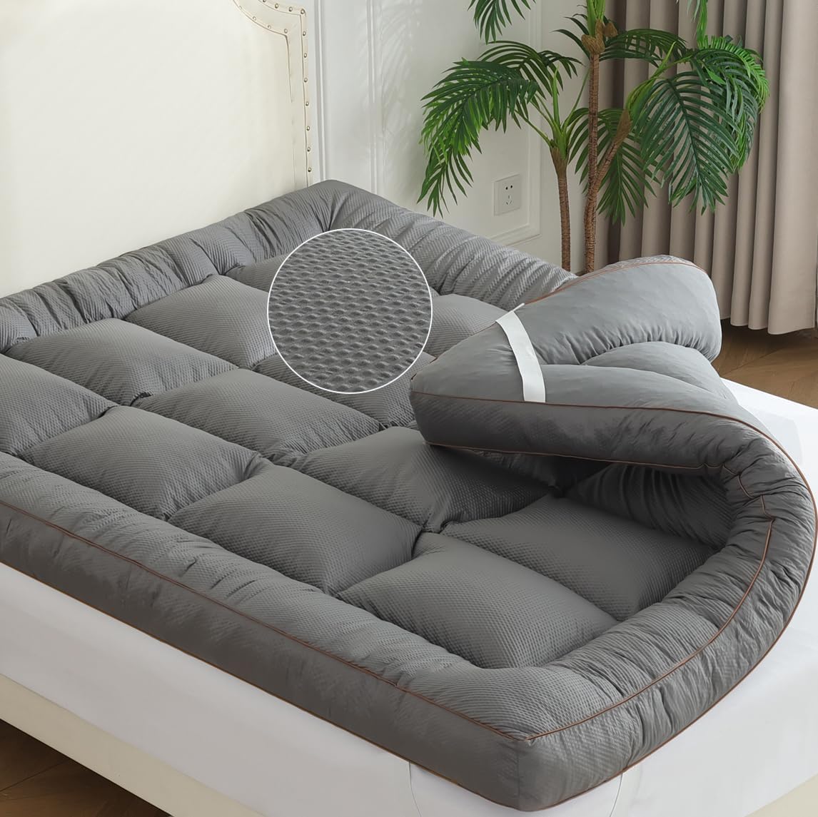 WhatsBedding 3D Bubble Memory Foam Mattress Topper Queen Size, 3 Inch Bed Topper...