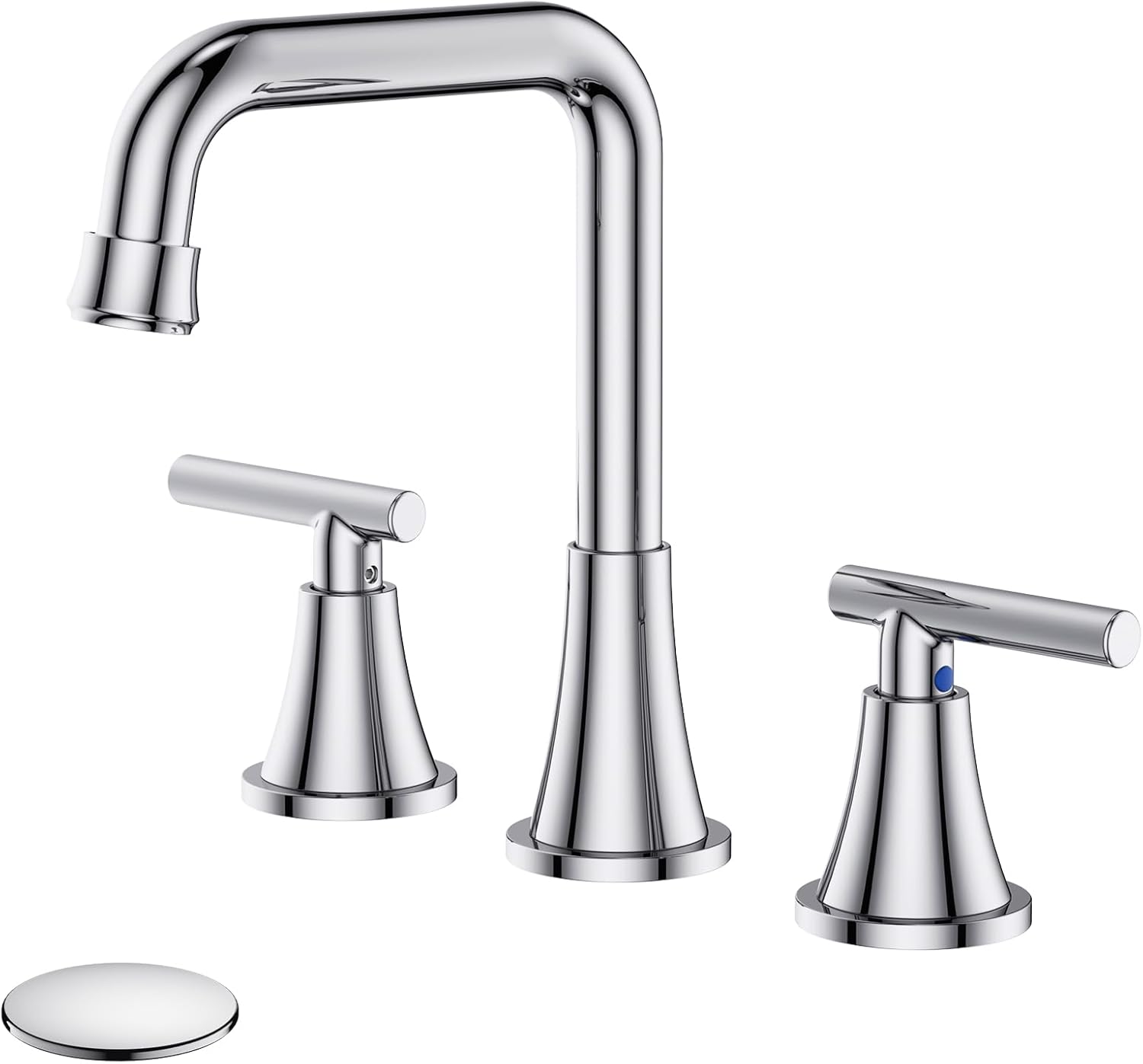Bathroom Faucet 3 Hole, Chrome Bathroom Sink Faucet with Drain Assembly and Supp...