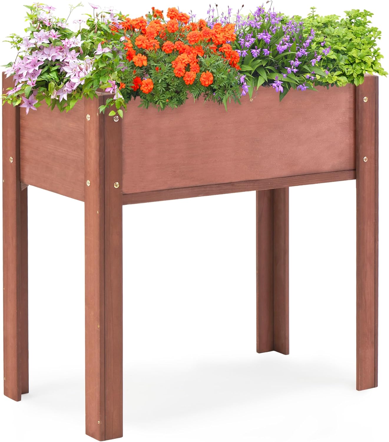 Raised Garden Bed with Legs, 31x16x31'', Outdoor Wood Elevated Planter Box, Thic...