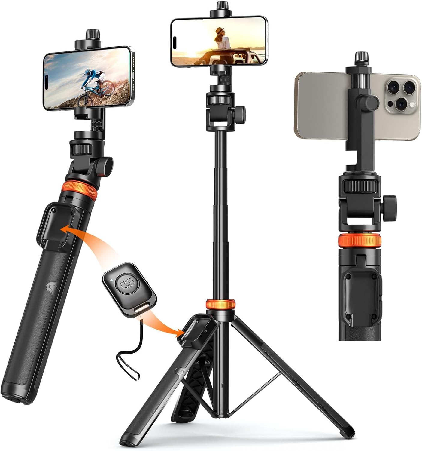 OOHHEE 62” Phone Tripod with Remote, Tripod for iP...