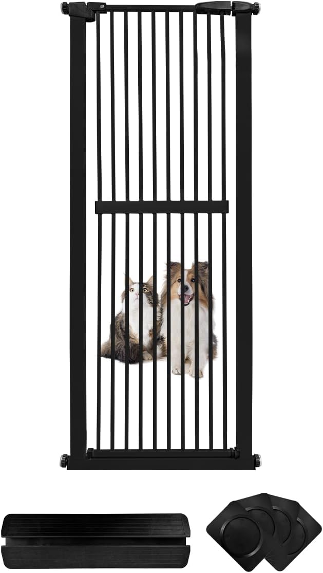 Lumizone Extra Tall Cat Gate 61.02" High Pressure Mounted Extra Wide 26.38"-30.1...