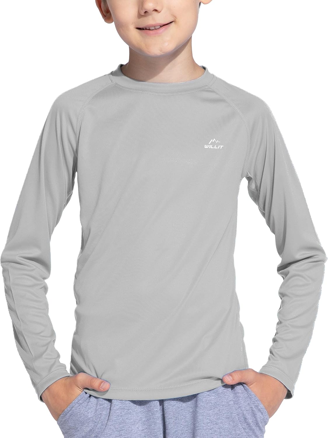 Willit Boy's UPF 50+ Sun Protection Shirt Long Sleeve Rash Guard Swim Shirts You...