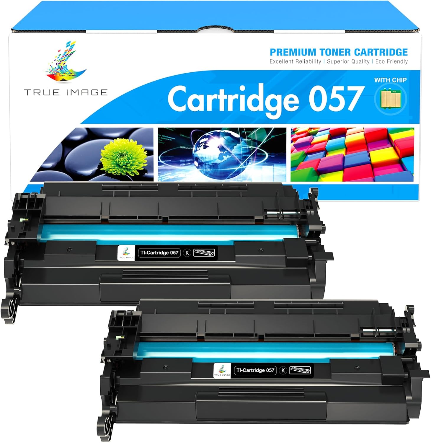 TRUE IMAGE Compatible Toner Cartridge Replacement for Canon 057 057H CRG-057 Wor...