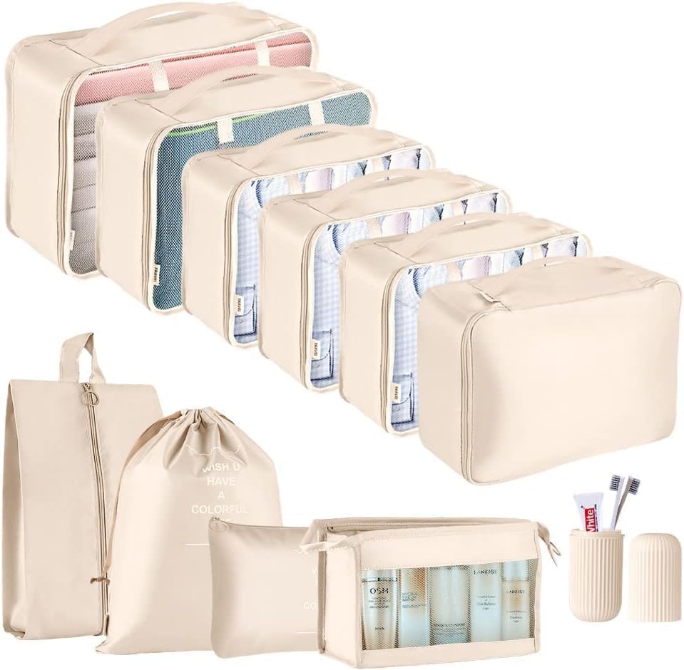 Packing Cubes for Suitcase - GEEDIAR 11 PCS Packing Cubes Travel Luggage Organiz...