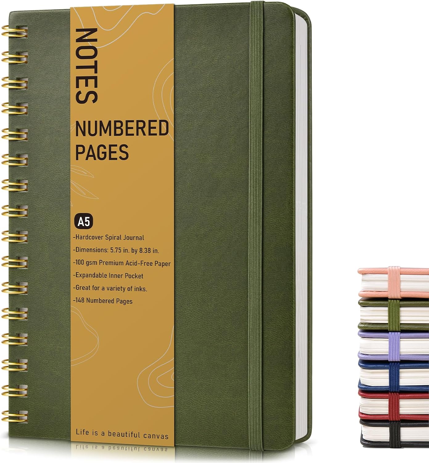 Lined Spiral Journal Notebook, A5 Hardcover Spiral Journals for Women Men, 150 N...