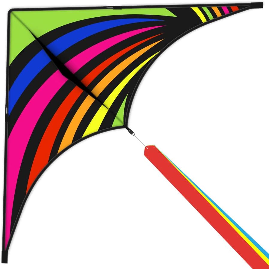 Mint's Colorful Life Delta Kite for Kids & Adults, Extremely Easy to Fly Kite, B...