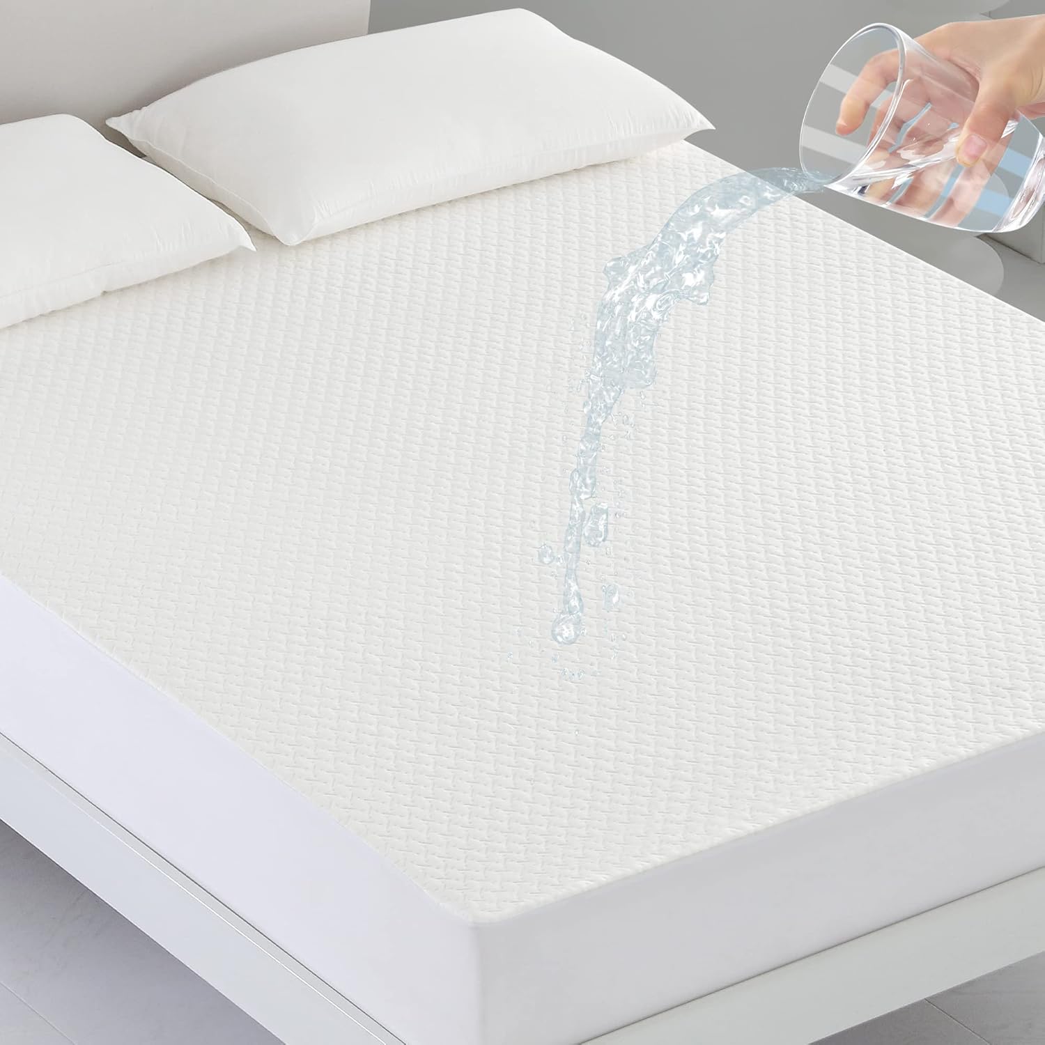 Coriwell Waterproof Mattress Protector - King Size Bamboo Extra Deep Pocket Matt...