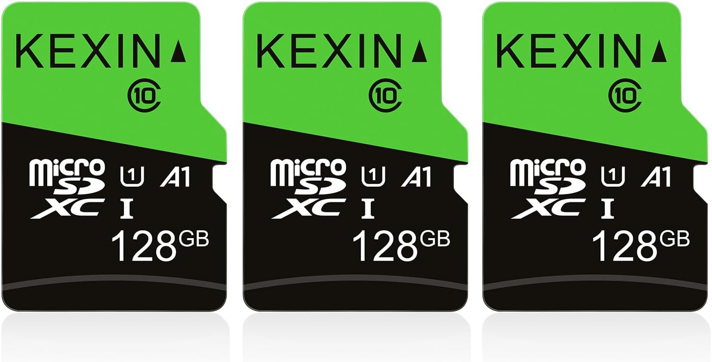 KEXIN 128GB Micro SD Cards + SD Adapter 3 Pack MicroSDHC Memory Card Class 10 UH...