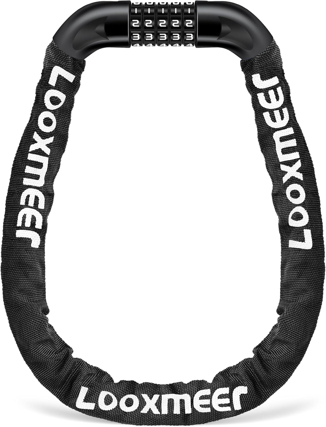 Looxmeer Bike Lock Heavy Duty (12 Colors), 90cm 5-Digit Combination Bicycle Chai...