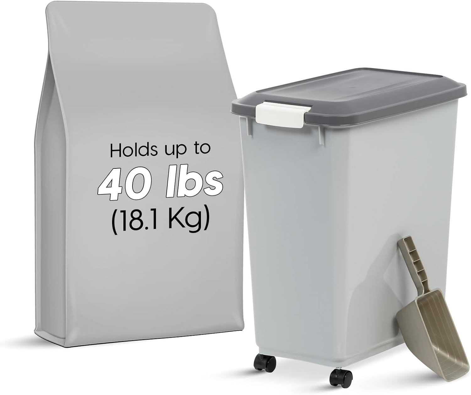 IRIS USA Dog Food Storage Container with Wheels, A...