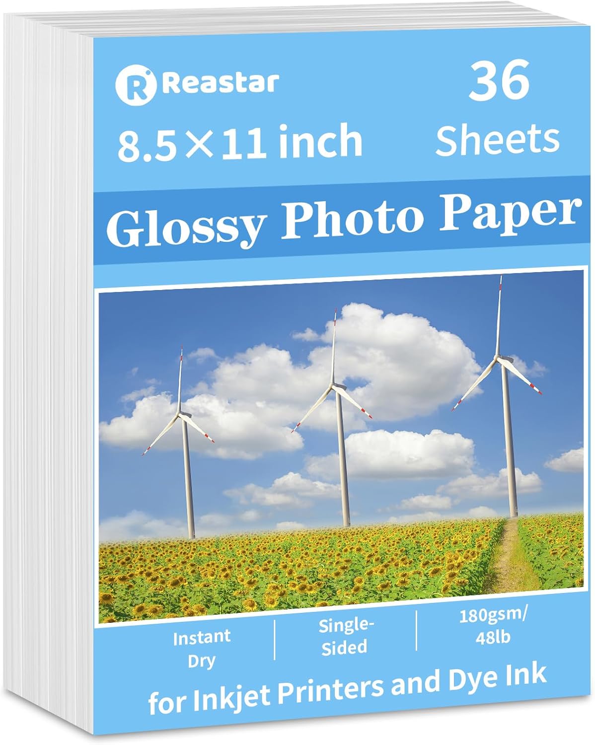 Glossy Photo Paper 8.5 x 11, 36 Sheets Inkjet Photo Printer Paper, Instant Dry P...