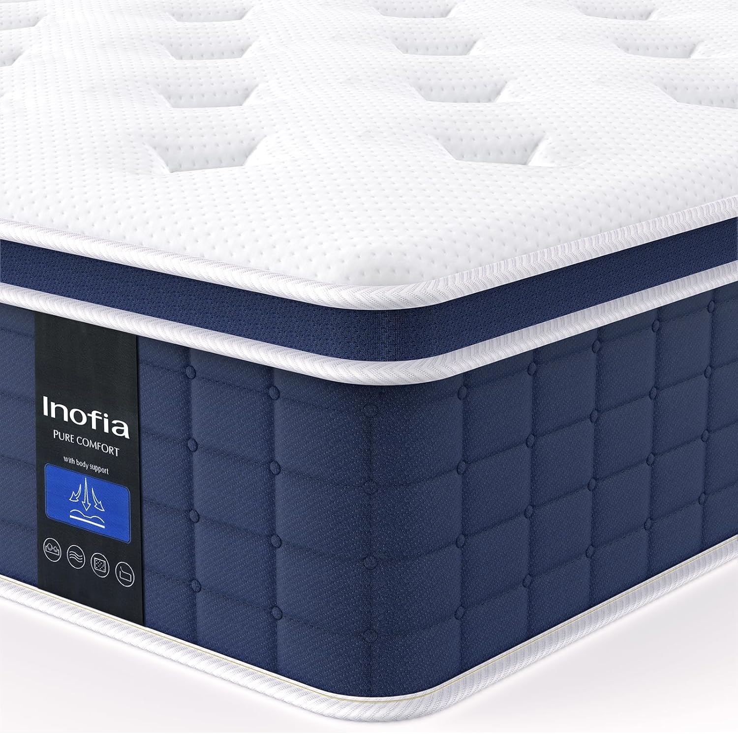 Inofia Single Mattress,12 Inch Memory Foam Sprung Mattress 3FT,Sleep Cool and Su...