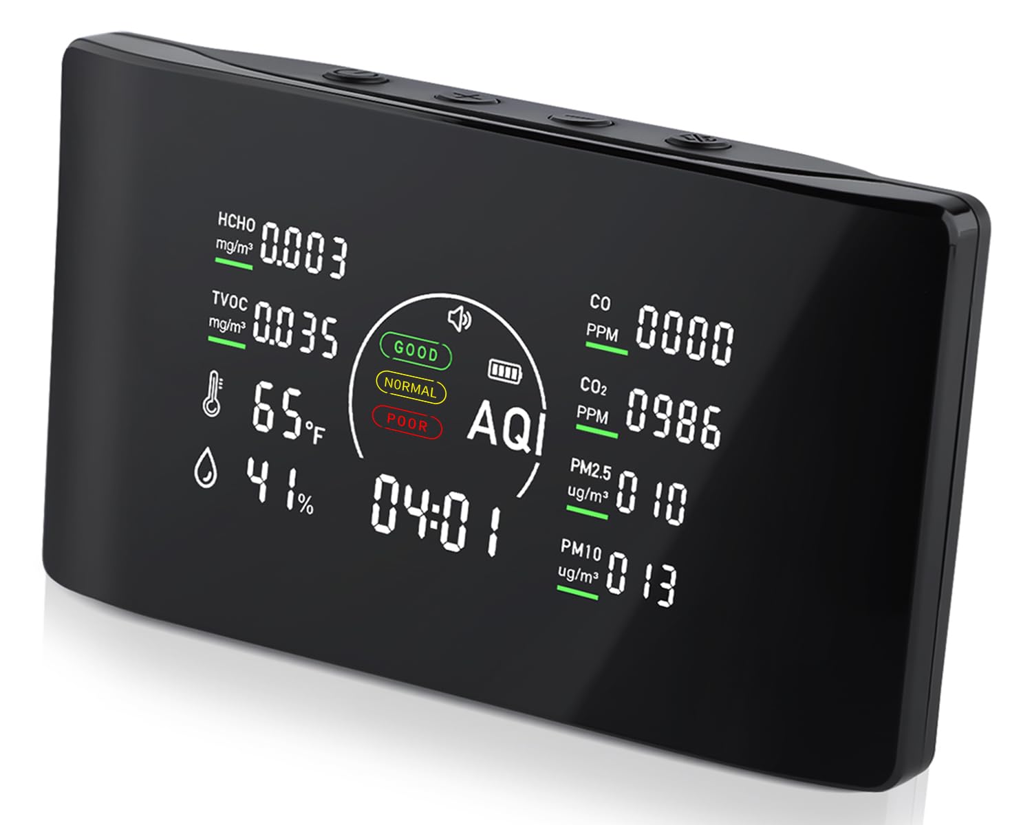 10 in 1 Indoor Air Quality Monitor with Portable Sensors for CO, PM2.5, CO2,Temp...