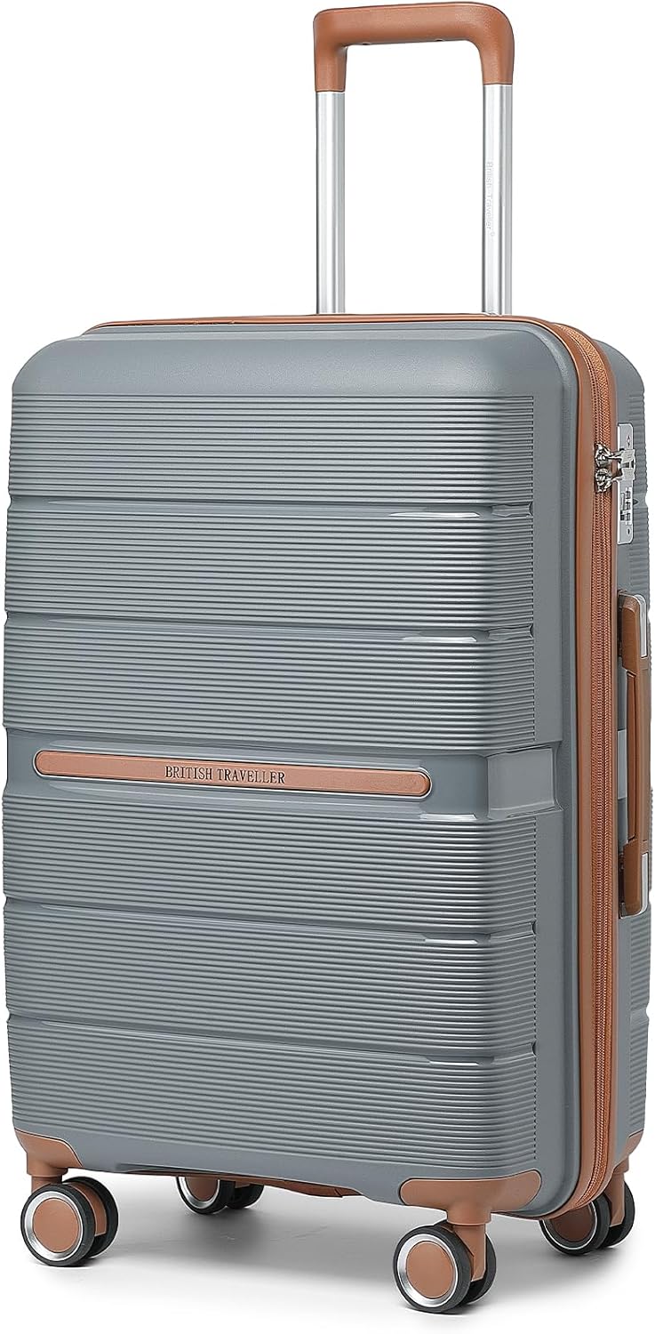 British Traveller 28" Large Suitcase Lightweight Polypropylene Hard Shell Luggag...