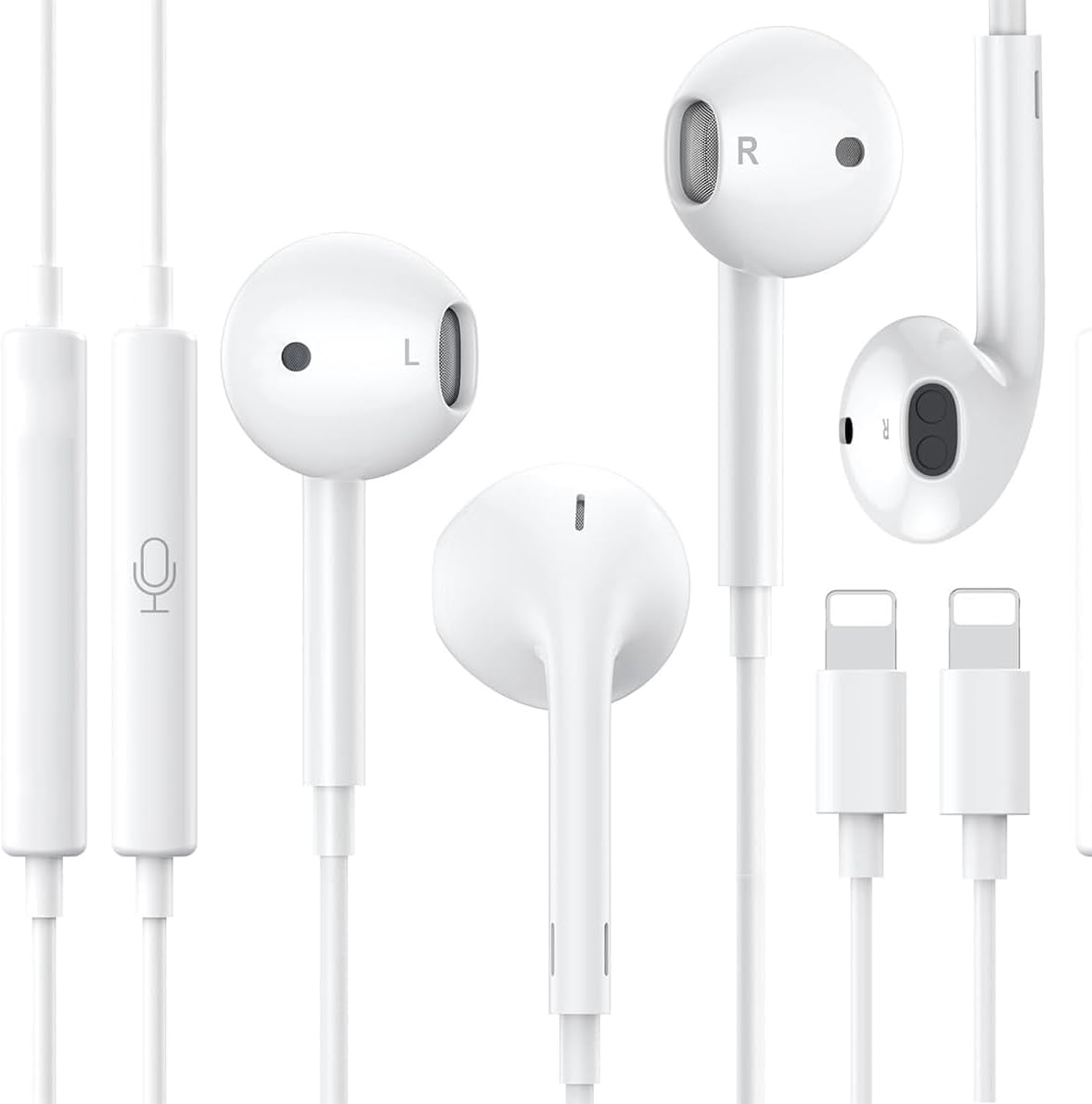 2 Packs - Lightning Headphones for iPhone Earbuds Wired Earphones [MFi Certified...