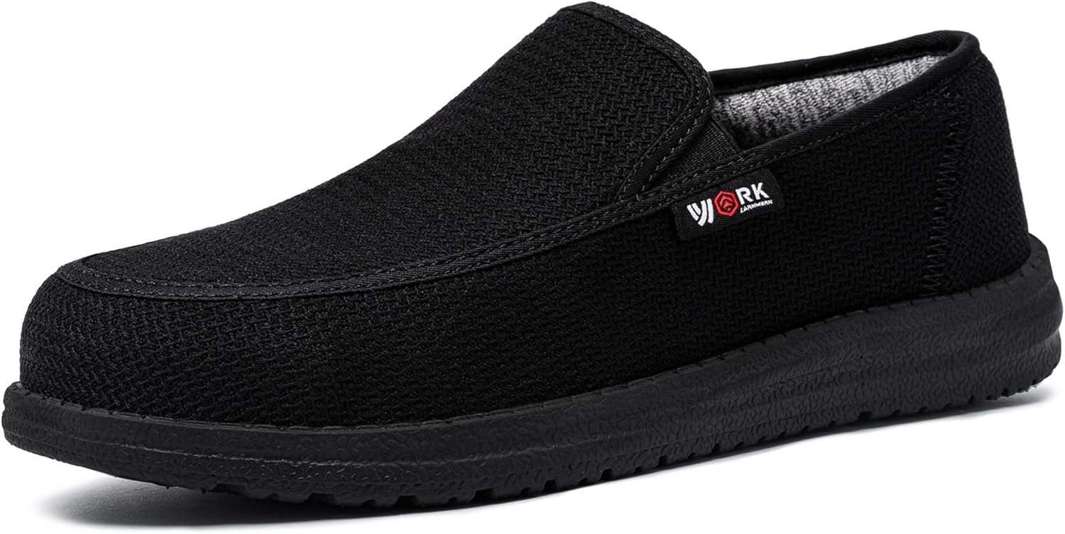 LARNMERN Steel Toe Slip On Work Shoes Mens Safety Sneakers Walking Shoe Lightwei...