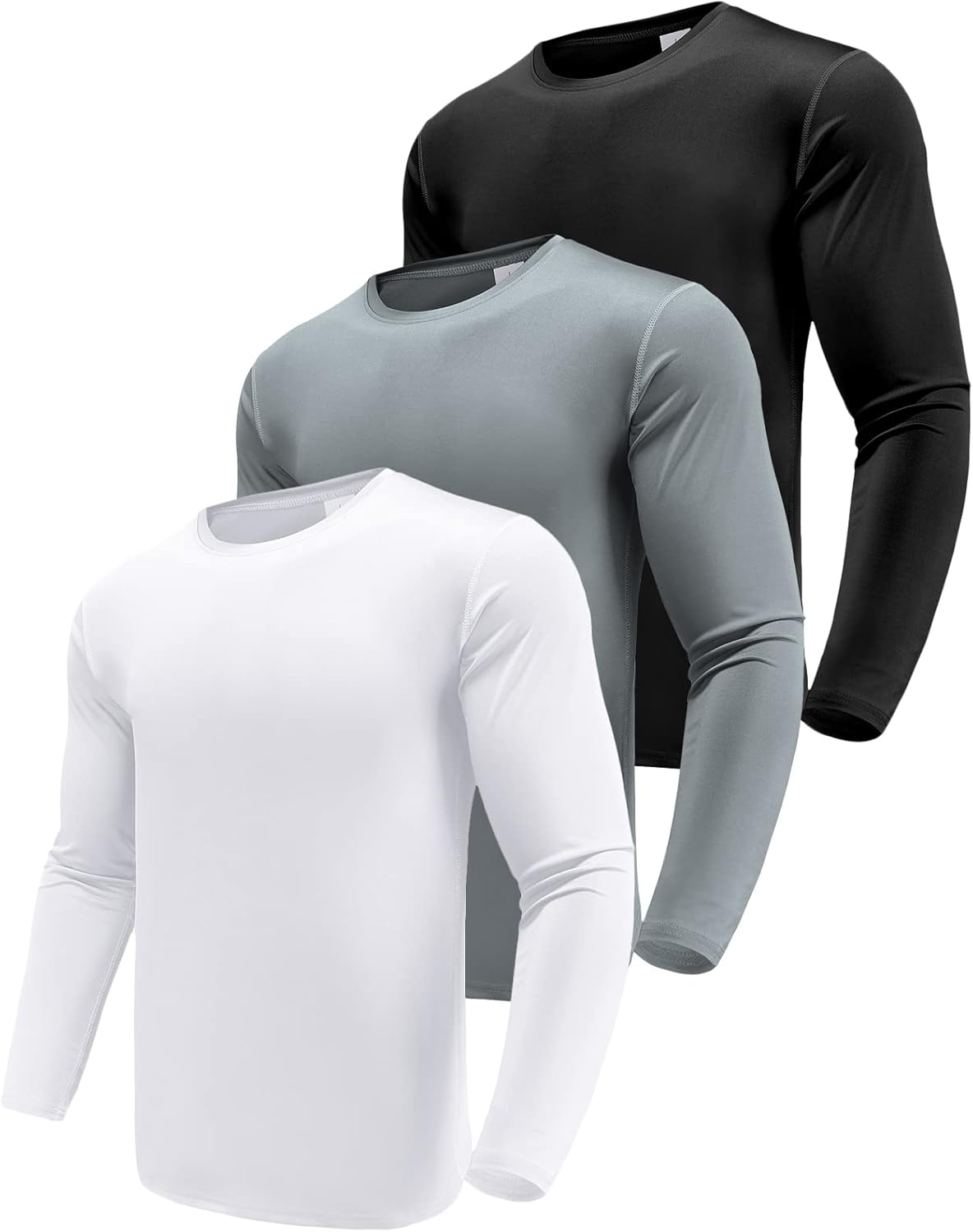 Men's 1or3 Pack Performance Long Sleeve T-Shirts, Dry Fit UPF 50+ Sun Protection...