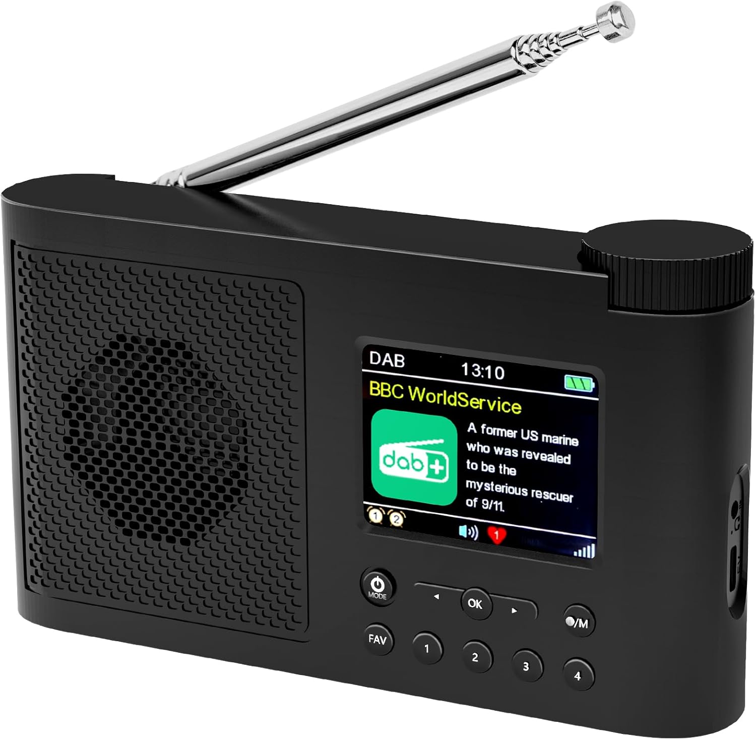 DAB Radio Portable, WOVTE DAB Digital Radio Rechargeable FM Radio, Small Radio w...