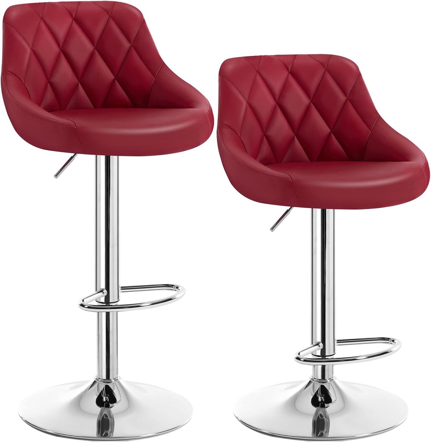 WOLTU Bar Stools Dark Red Bar Chairs Breakfast Dining Stools for Kitchen Island...