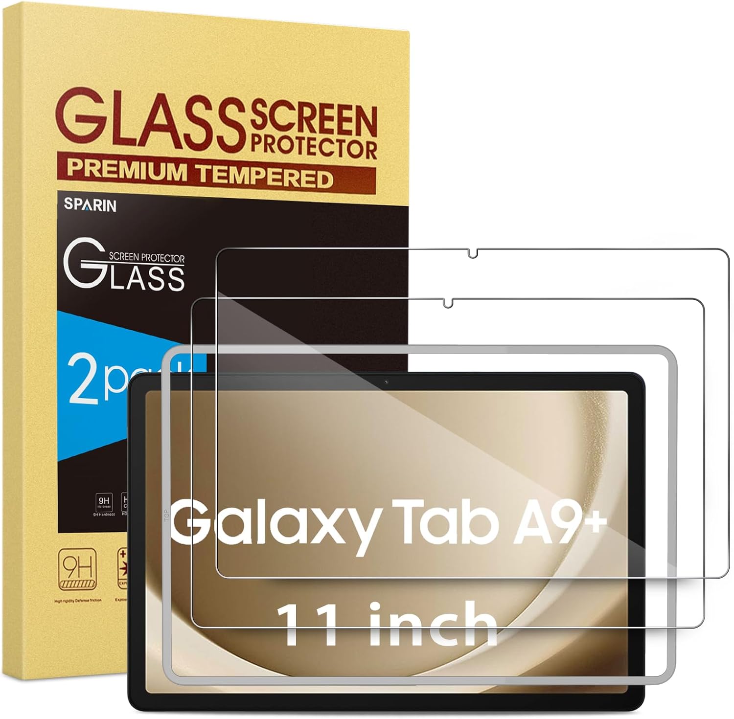 SPARIN Screen Protector for Samsung Galaxy Tab A9 Plus / A9+ 11 inch 2023, 9H Te...