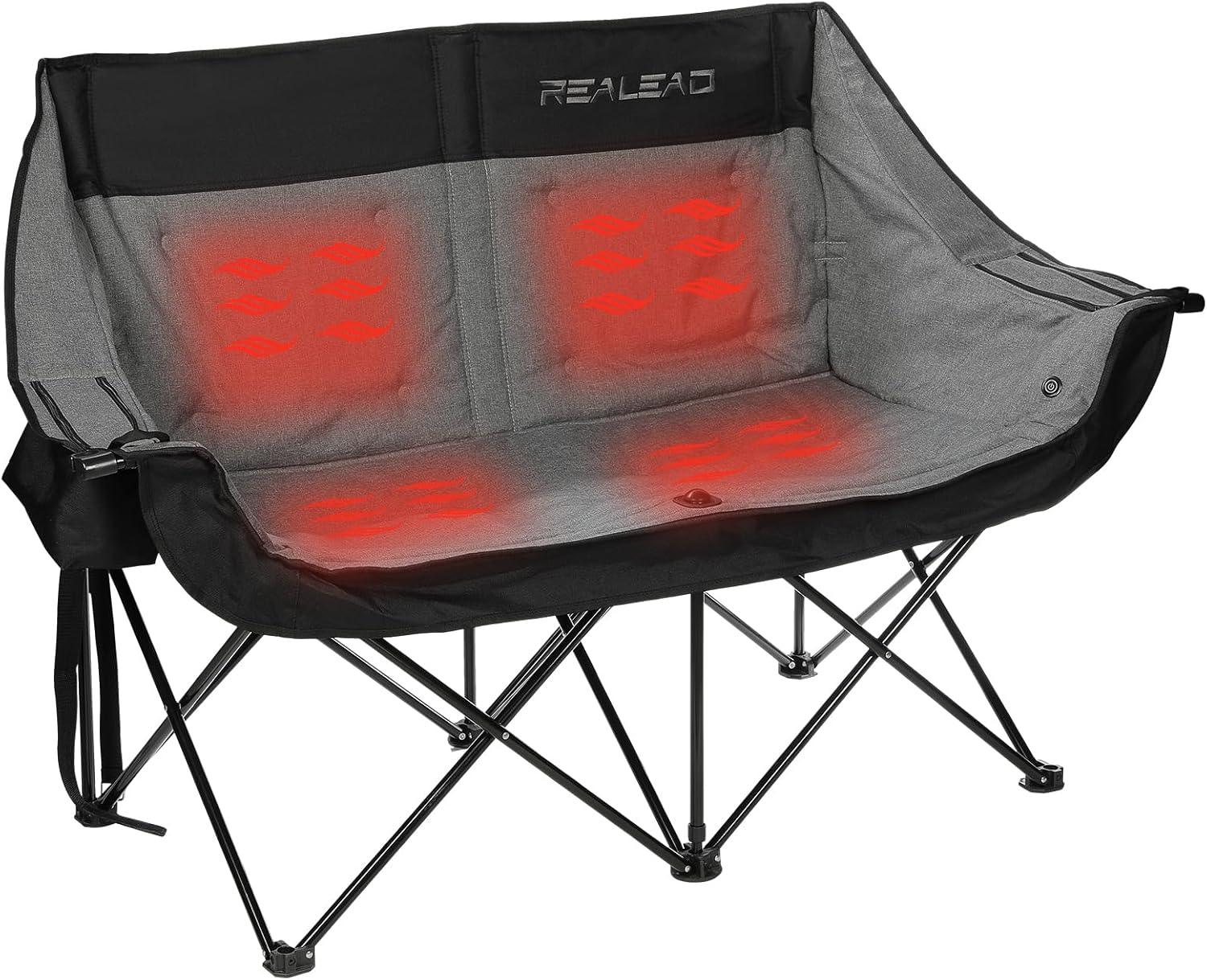 REALEAD Heated Double Camping Chair, 3 Heat Levels and 4 Heating Zones, Portable...