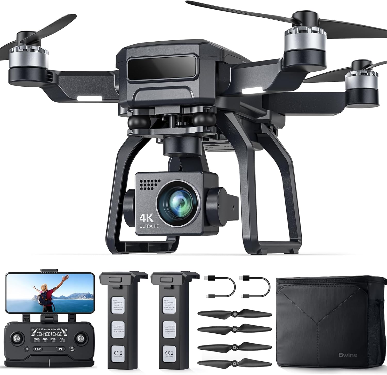 Bwine F7GB2 Drone with 4K Camera for Adults, 3-Axis Gimbal, 9800FT Transmission...