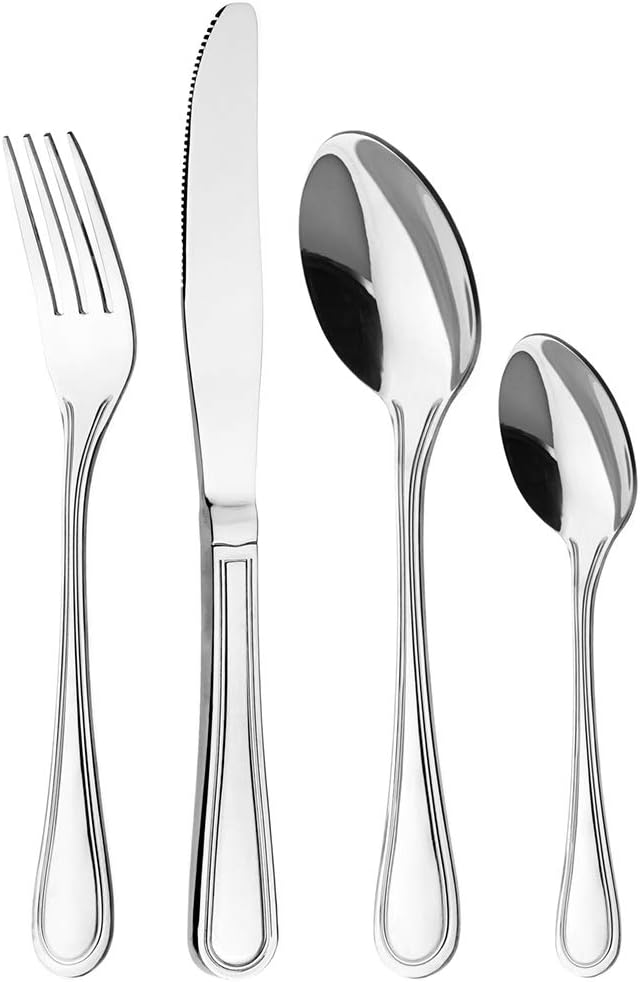 Cutlery Set for 4 People, 16 Pieces - Otto Koning Frankfurt- Stainless Steel Fla...