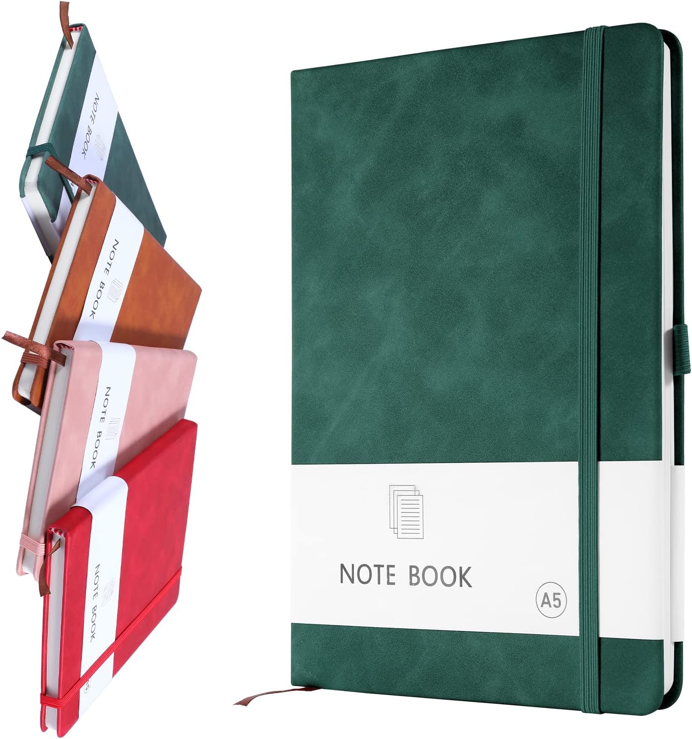 A5 Notebook, Notebook A5 Note Book Note Pad Journal Notebook A5 Notepad PU Leath...