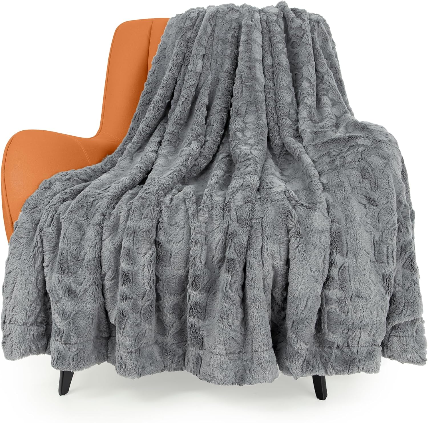 TOONOW Faux Fur Luxury Throw Blanket,Double Side Soft Fluffy Shaggy Fuzzy Blanke...