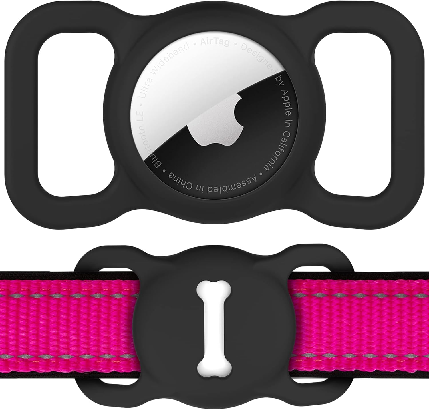 Dog Collar Holder for Airtag, DLENP Air Tag Waterproof Protective Case Airtag Do...