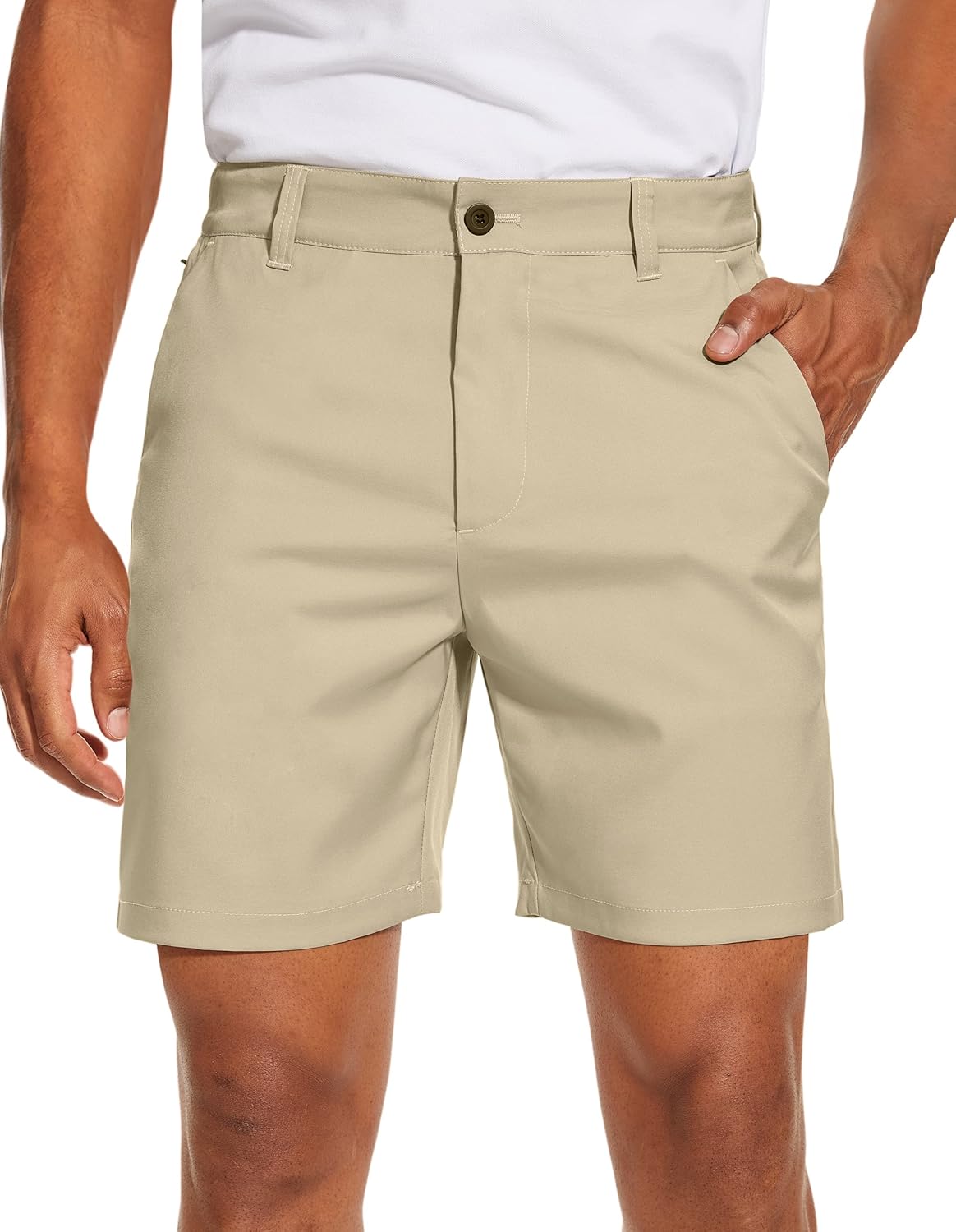PULI Men's Golf Dress Shorts Flat Front Hybrid 7 Inch Lightweight Quick Dry Chin...