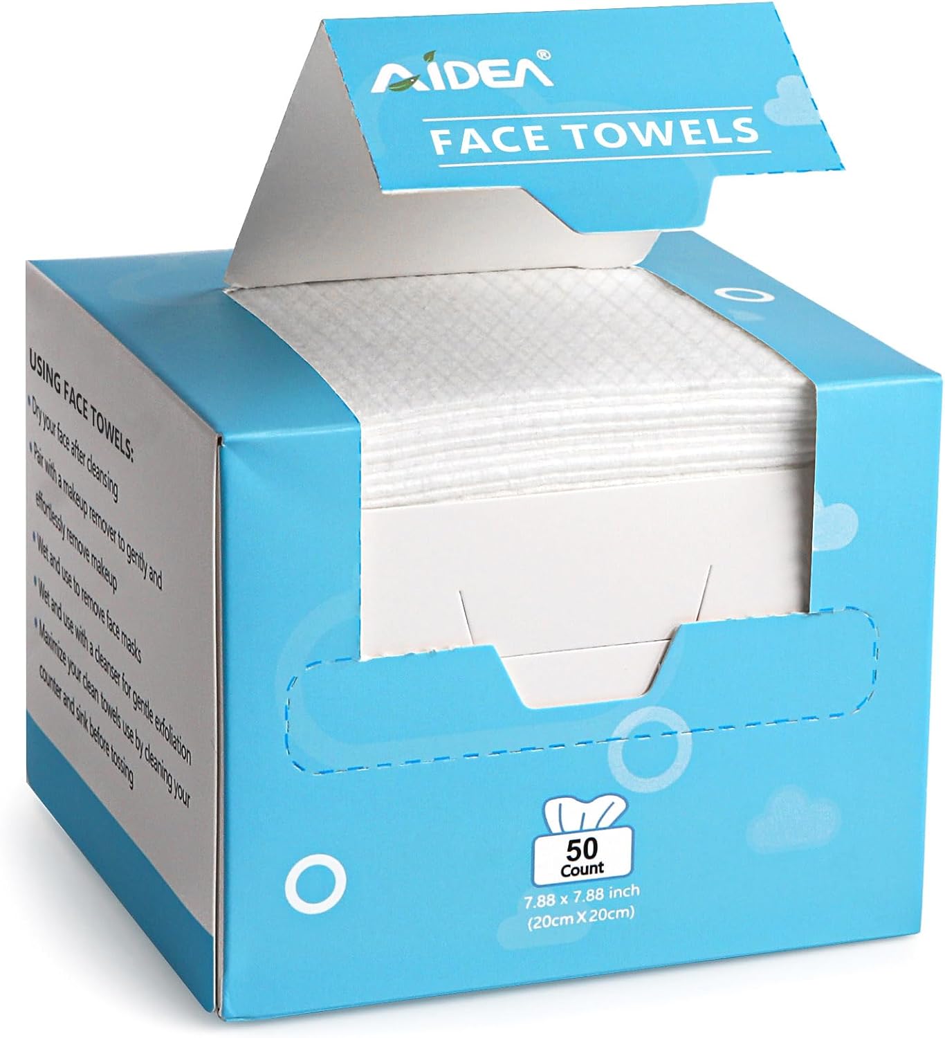 AIDEA Face Towels Disposable-50Ct, Biodegradable C...