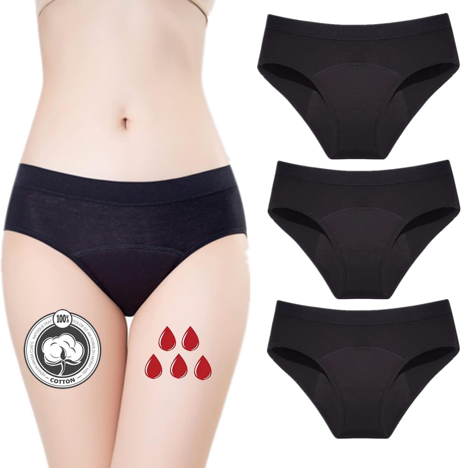 ZVZK Period Panties Heavy Flow 30ML Women Absorbent Leak Proof Panty Period Pant...