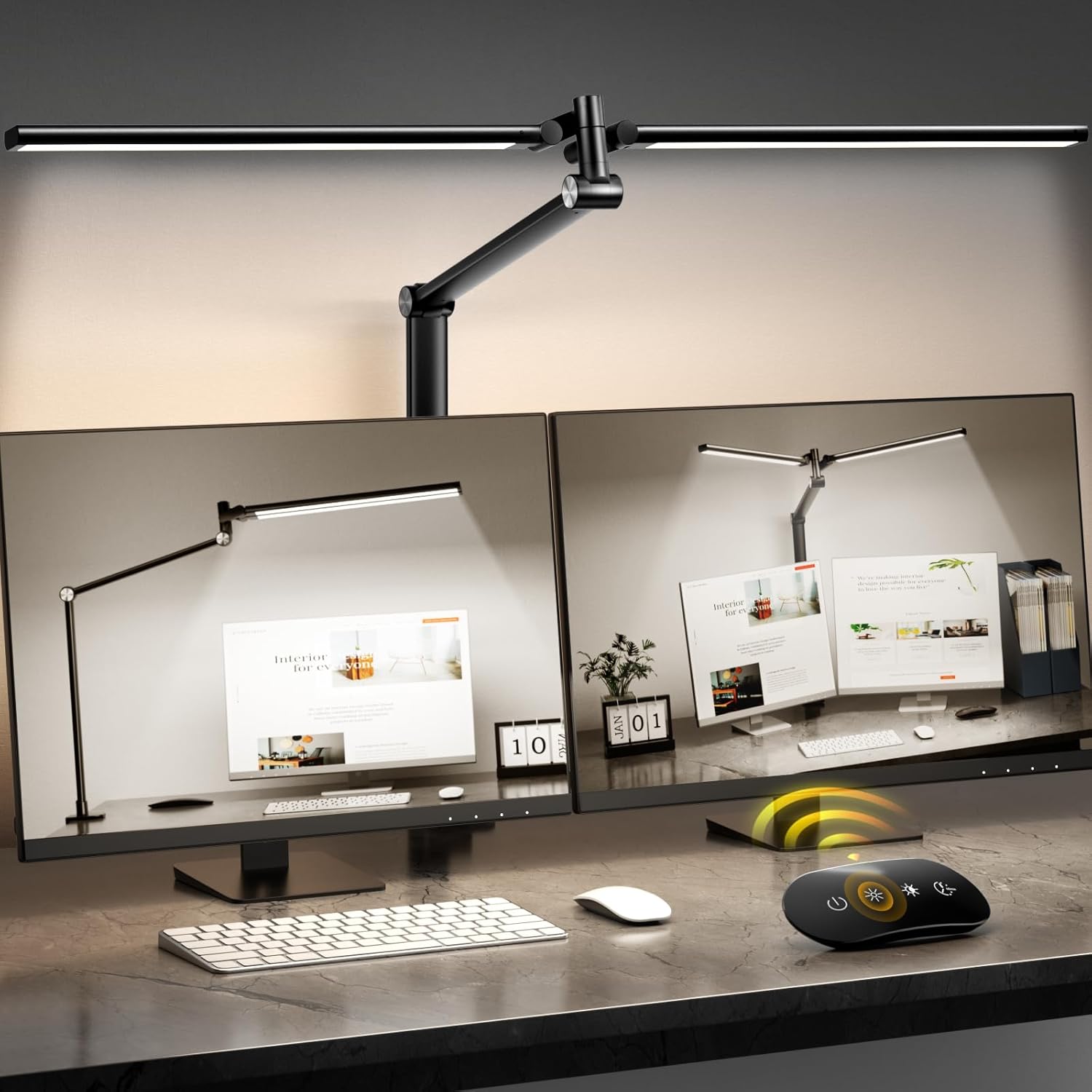 LED Desk Lamp for Home Office, Eye Caring Architect Desk Light with Remote, Dual...