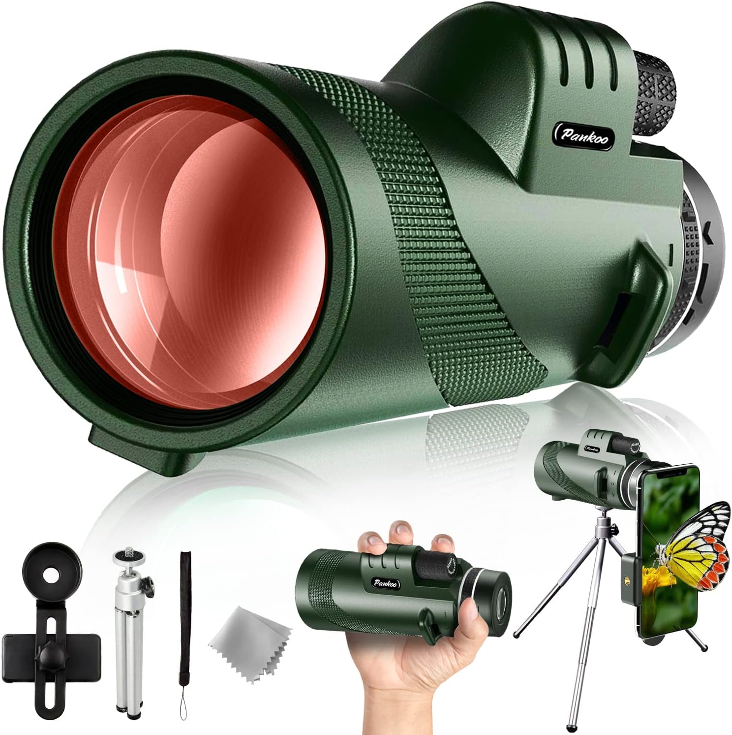 Pankoo 40X60 Monocular Telescope with Smartphone Holder & Tripod, 2025 Power Pri...