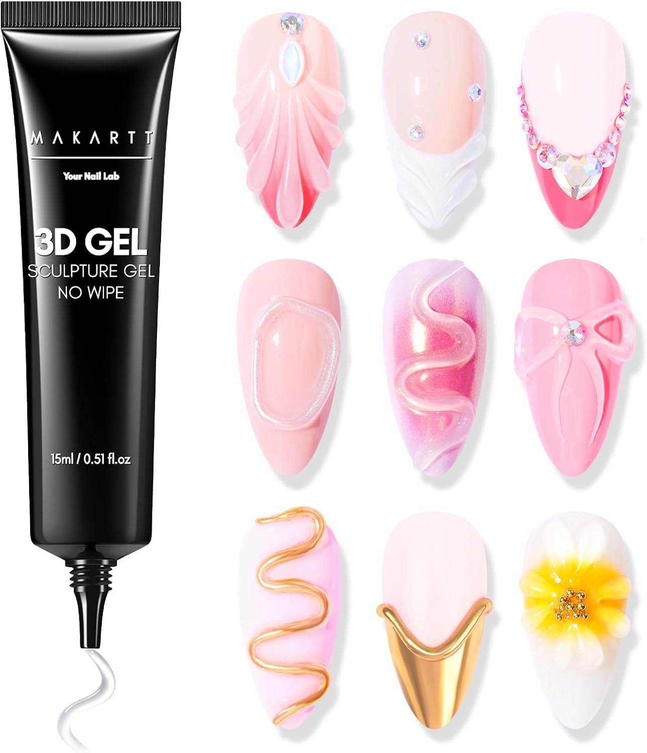 Makartt Sculpture Gel 3D Carving Gels, 3D Nail Gel Sculpting Gel for Nail Design...