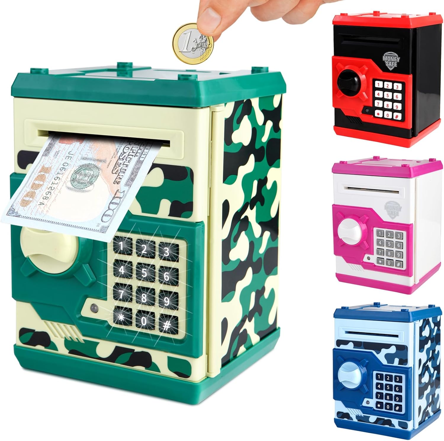 Pup Go Electronic Piggy Bank ATM Money Safe for Kids Ages 3+, Password Coin Bank...
