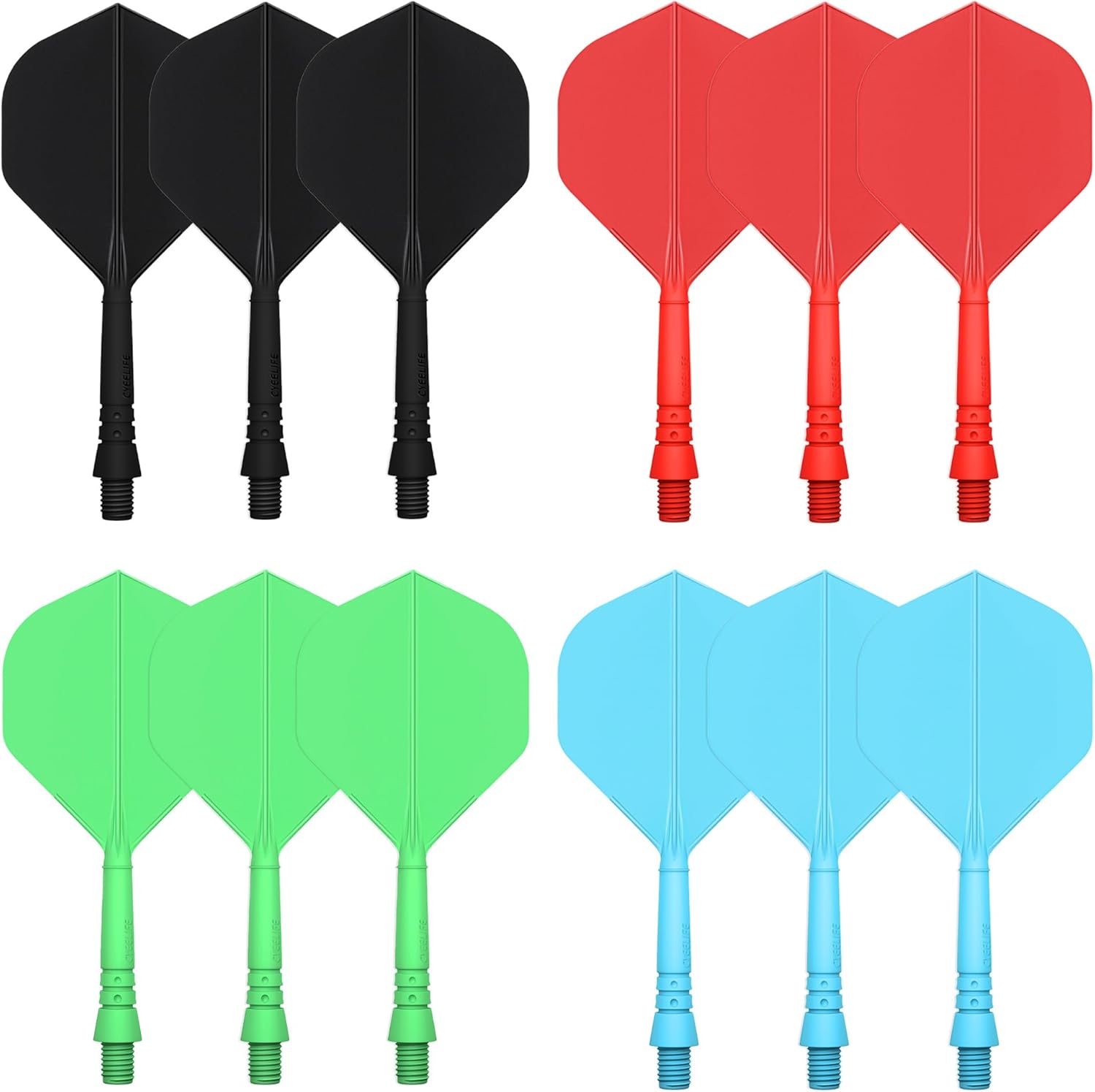 CyeeLife Dart shafts and dart flights made of one piece, 12 stable, darts access...