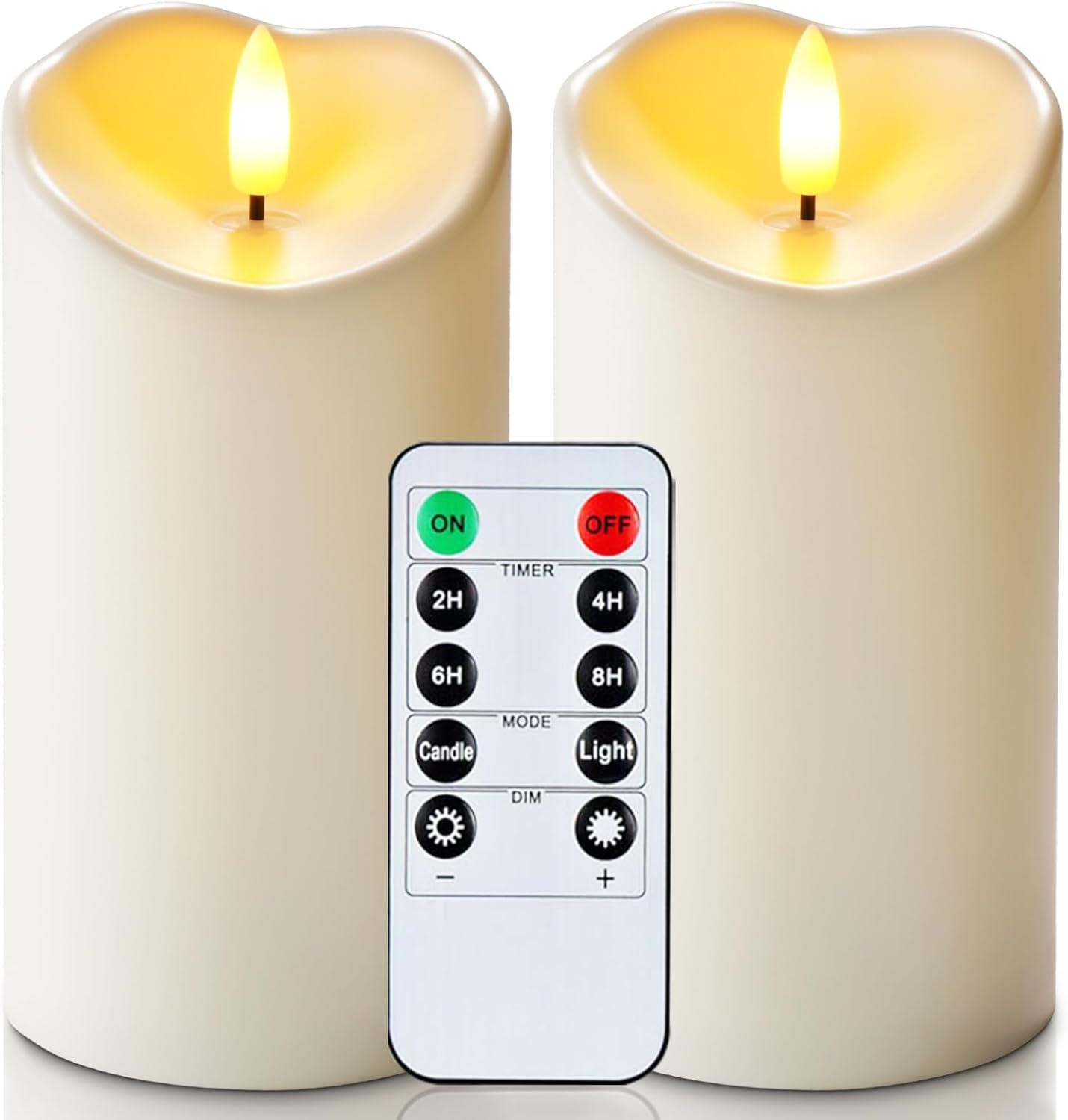 Homemory 6”x3” Outdoor Waterproof Flameless Candles, LED Candles, Battery Operat...