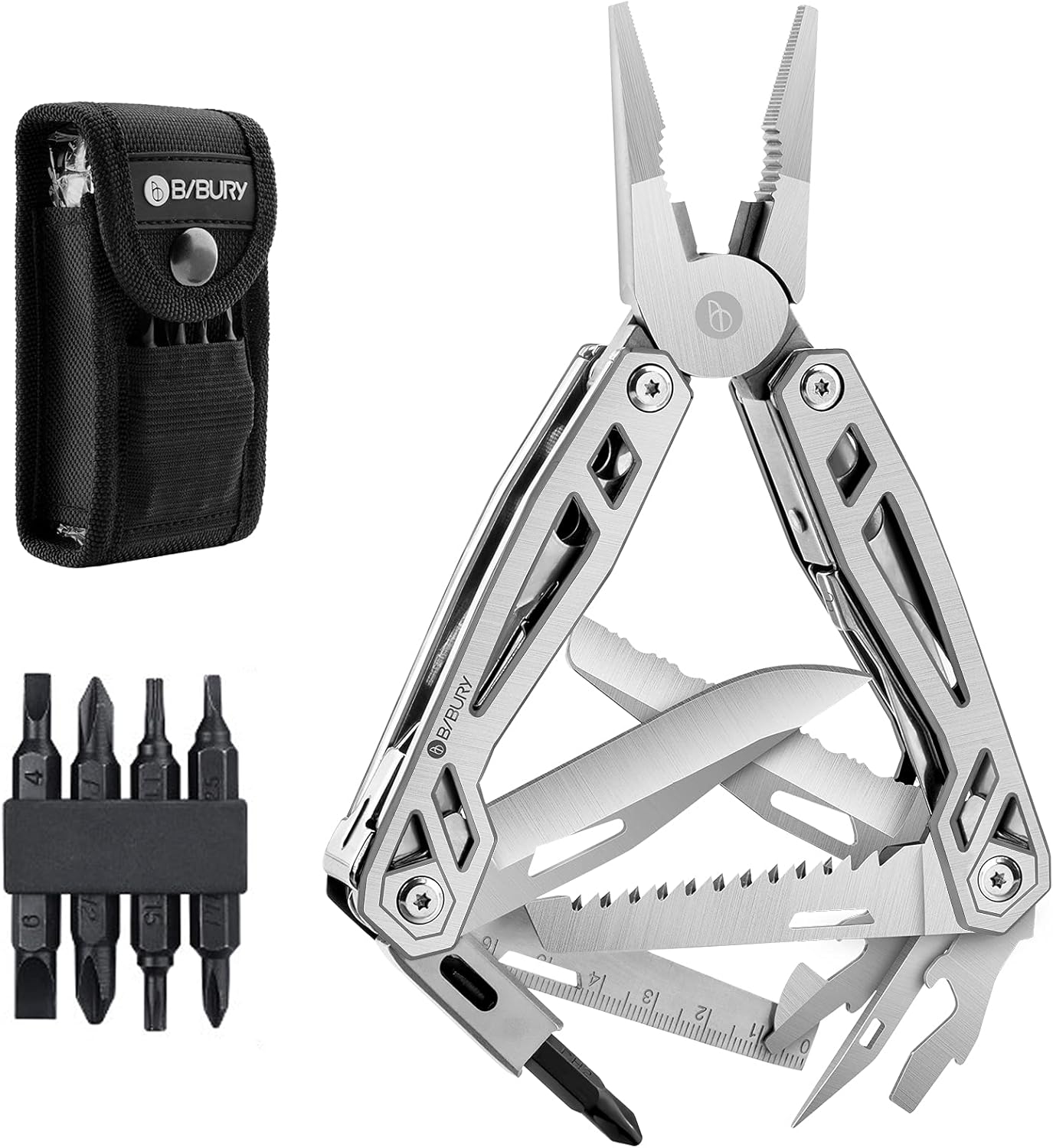 BIBURY Multi-Tool, 21 in 1 Multitools Pliers with Rope Cutter, Can Opener, Screw...