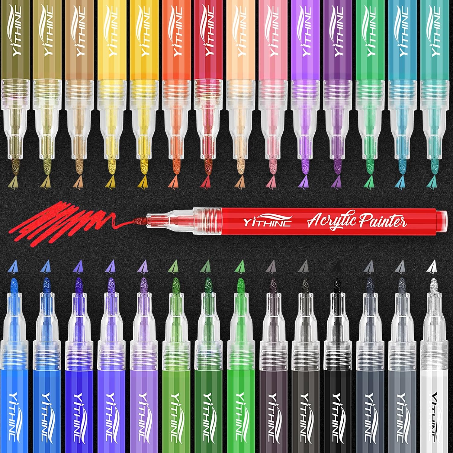 YITHINC Acrylic Paint Pens, Art Marker Pen Set for Rock Painting Stone Ceramic M...