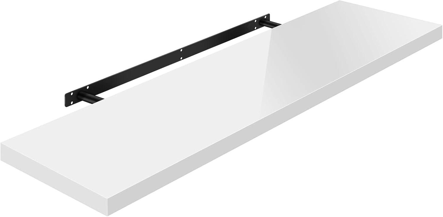WOLTU High Gloss Floating Shelves,Wall Shelf,CD DVD Storage Corner Shelf, Premiu...