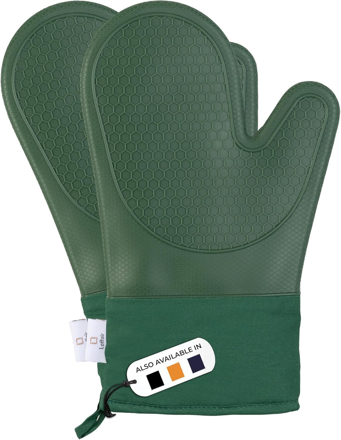 Silicone Oven Gloves Heat Resistant by Laffair - Green Oven Gloves Silicone Oven...