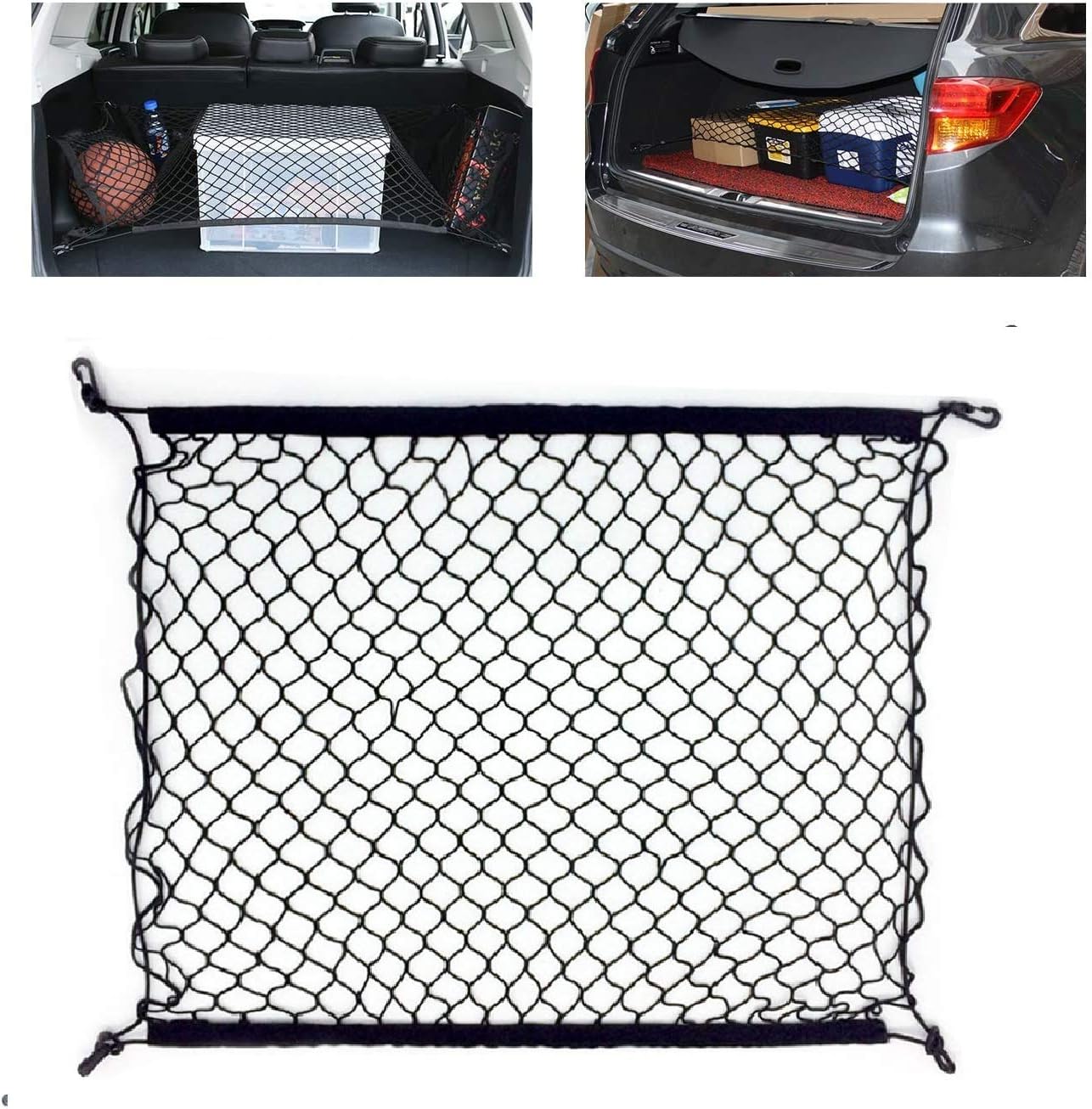 Car Cargo Net, Luggage Net Adjustable Elastic Organizer Net, Nylon Trunk Storage...