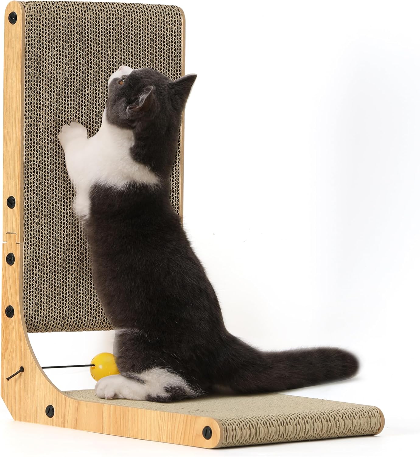 FUKUMARU Cat Scratching Board, 48 cm High L Shaped Scratching Board for Cats, Du...